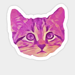 Pink Kitty Face Sticker